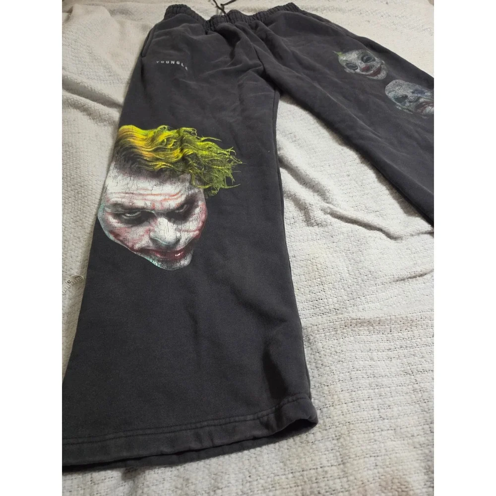 YoungLA x The Dark Knight Joker Sweatpants XXL Washed Black DC Comics Joggers